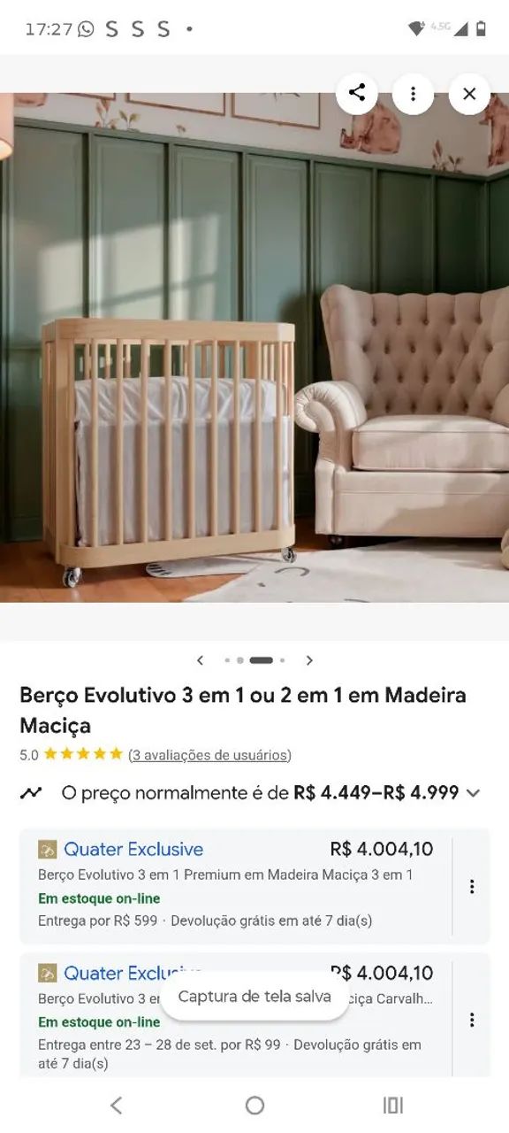 Berço de bebe evolution 3 em 1 - Foto 2