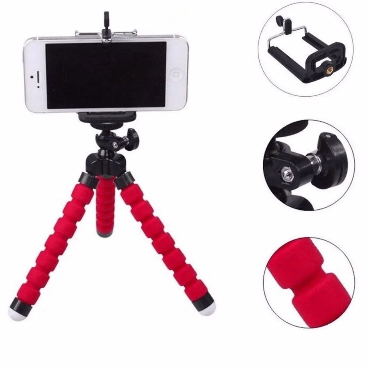 Mini Tripé de Mesa Flexível 360° com Suporte para SmartPhone - Foto 4