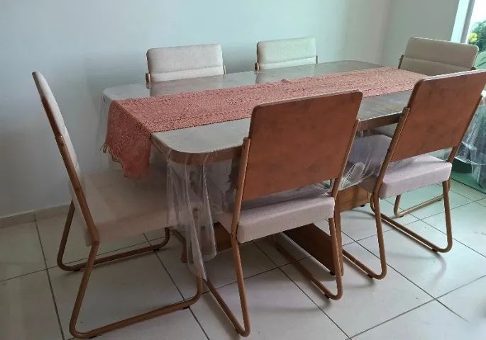 Mesa de jantar 6 cadeiras semi nova - Foto 2