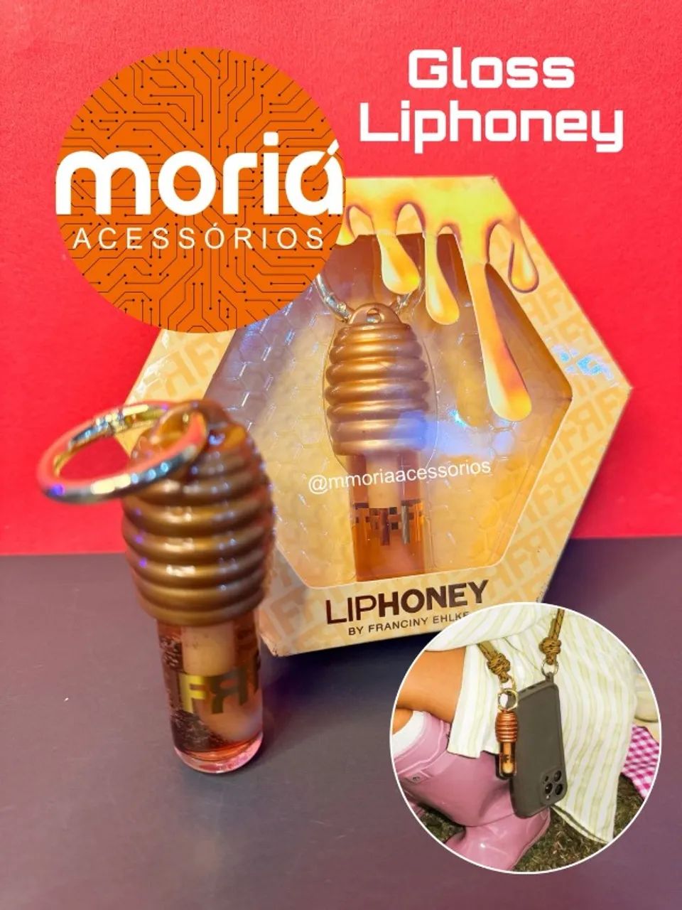 Gloss Labial Liphoney Mel Brilho Irresistível 3,5ml Chaveiro - Foto 2
