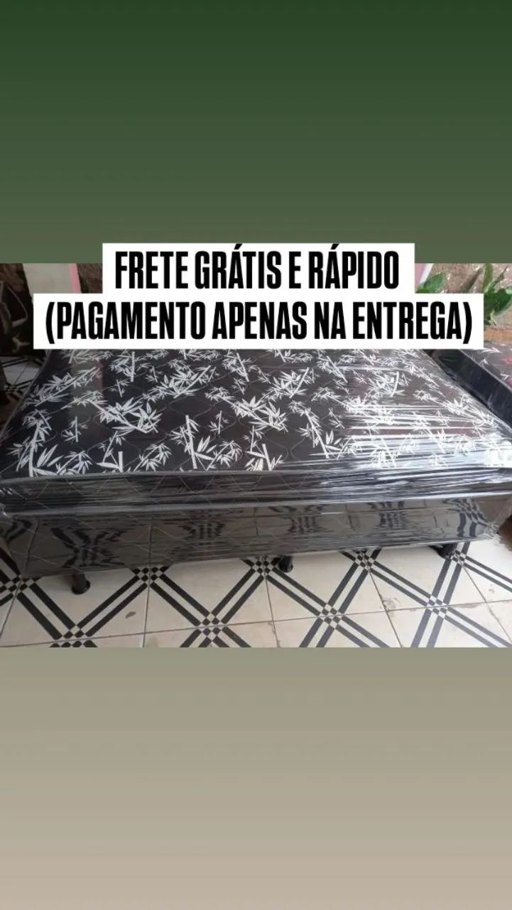 Cama box Estampa preta - entrega gratuita 