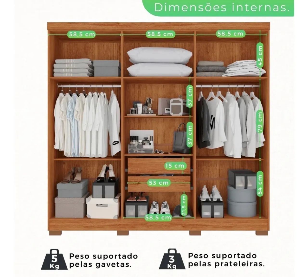 GUARDA ROUPA CASAL 6 PORTAS - Foto 5