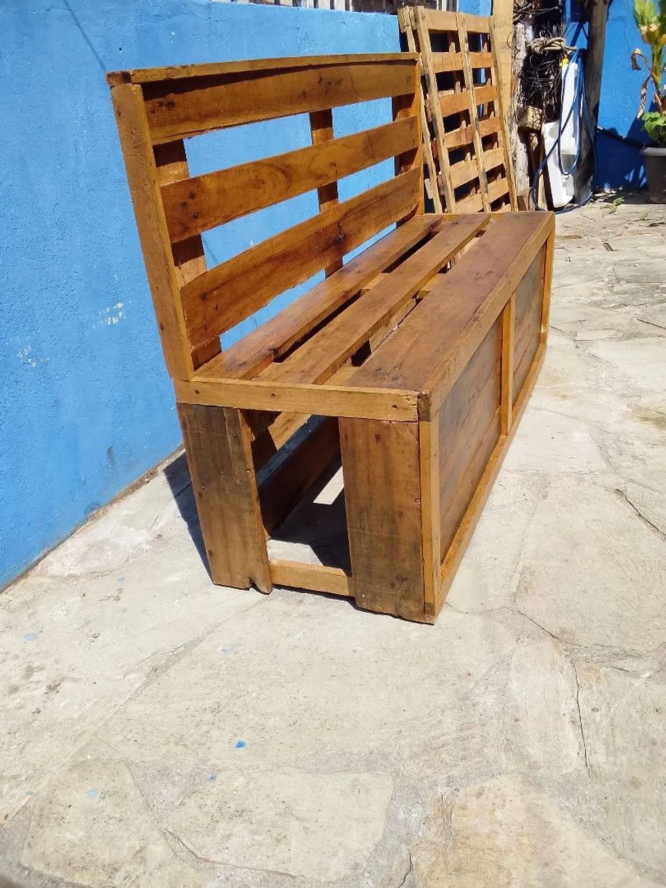 Banco de madeira rústico de pallet - Foto 2