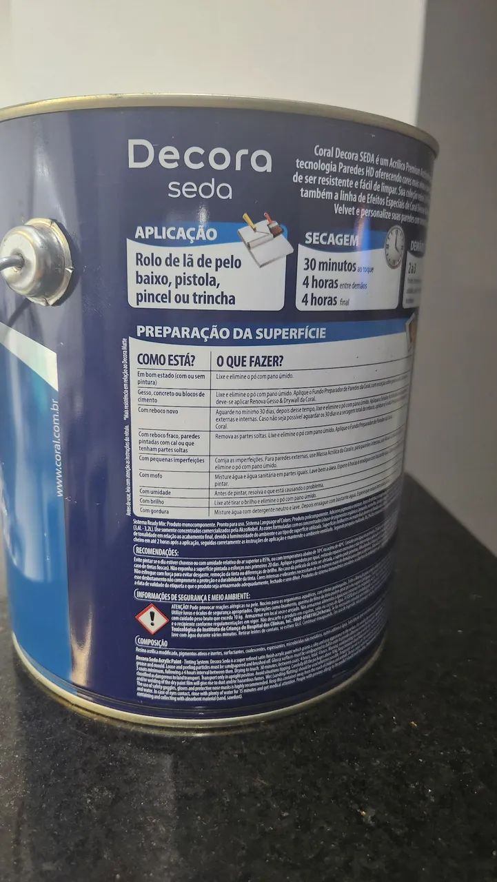 Tinda Coral Decora Seda Premium Acetinada 3,2 Litros - Cor Terra Distante - Manipulada - Foto 5