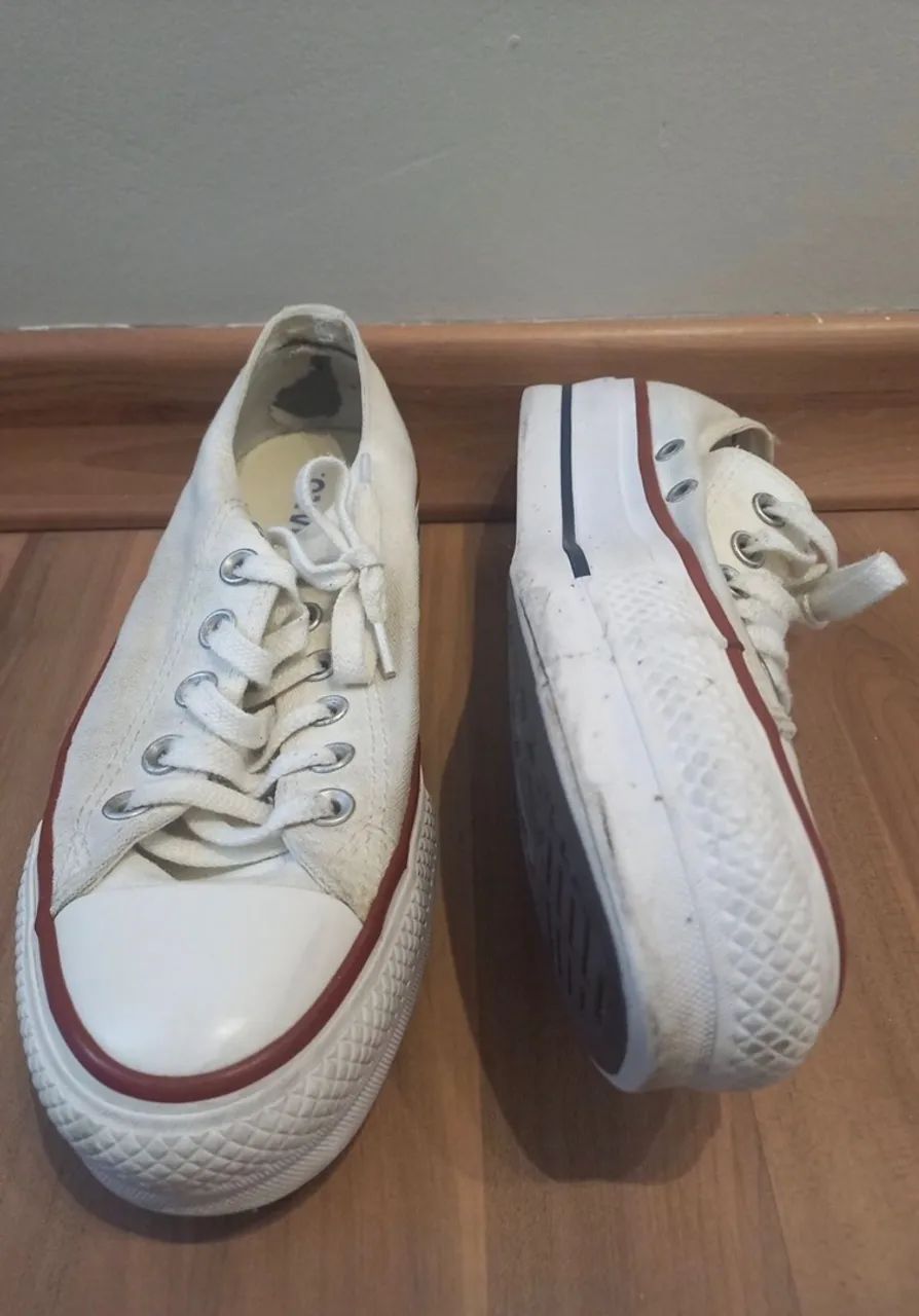 Tênis all star plataforma branco original (35) - Foto 3