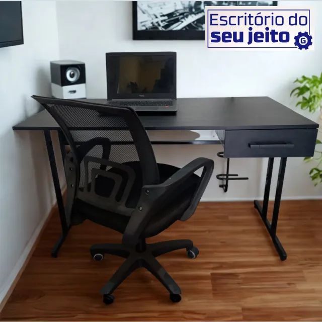 Mesa de Escritório Nova Reforçada com Gaveta 1,20M Multiuso Computador Notebook Estudo