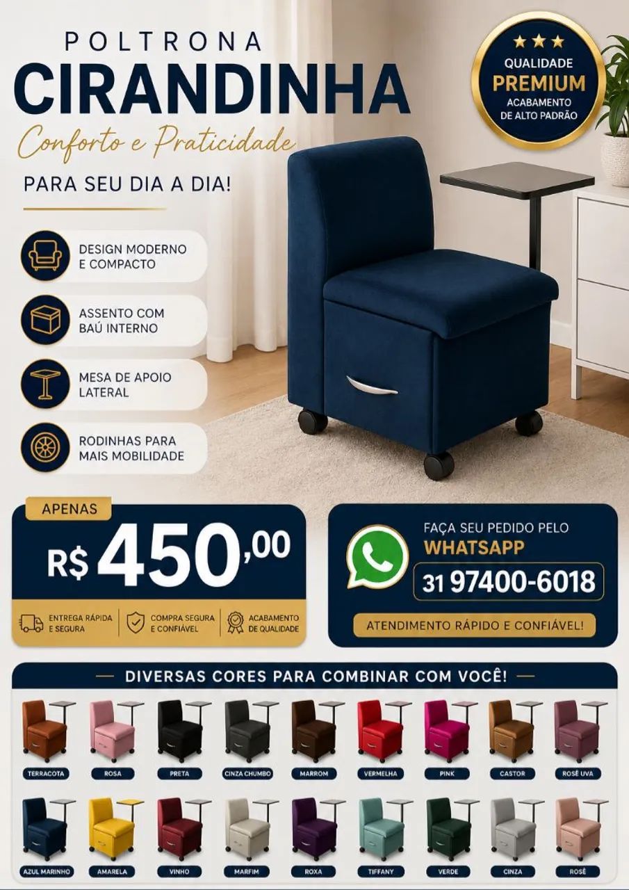 Poltrona manicure, nail designer cirandinha
