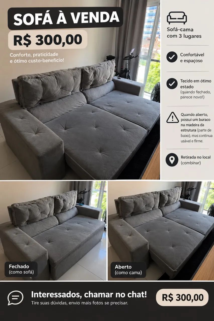 Sofá Retrátil 