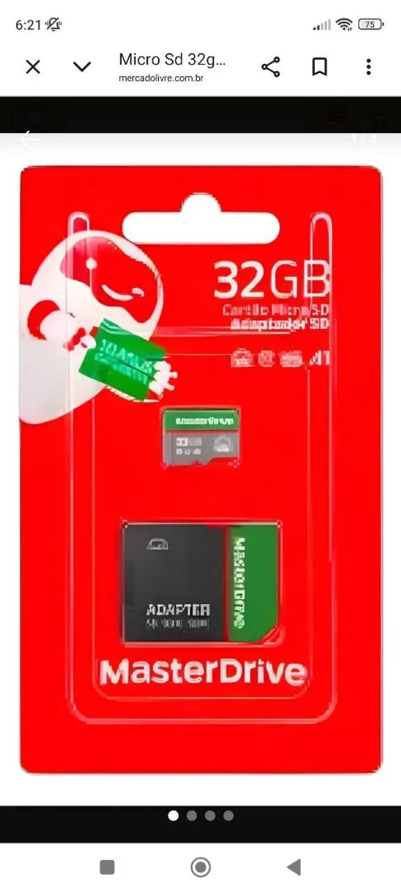 Cartão de memória 32G original masterDrive 
