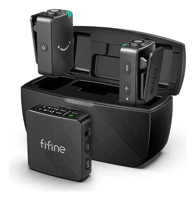 Microfone De Lapela Sem Fio Fifine M9 2.4g Duo Preto - Foto 2