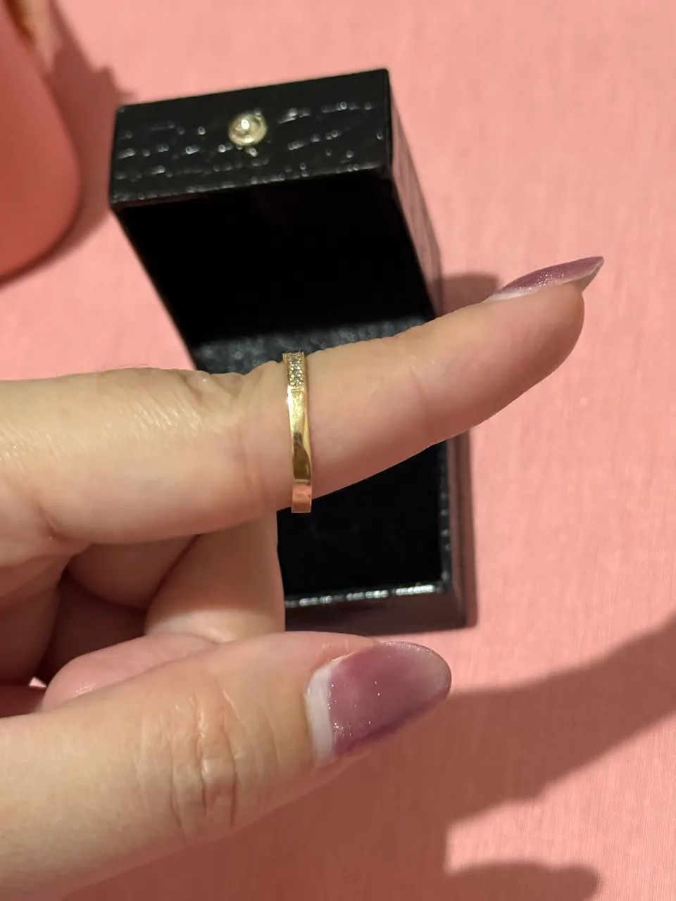 Anel ouro 18k - meia aliança  - Foto 3