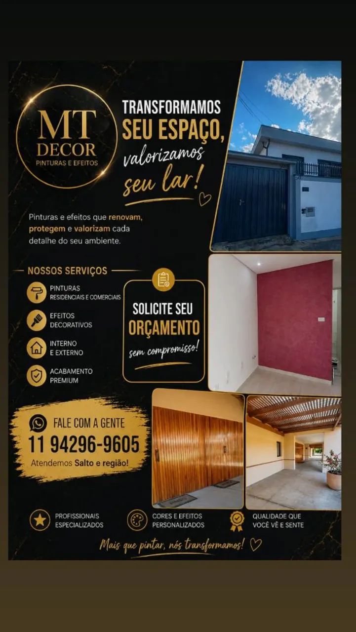 MT Decor Pinturas e Efeitos | Transformamos Ambientes com Acabamento Premium