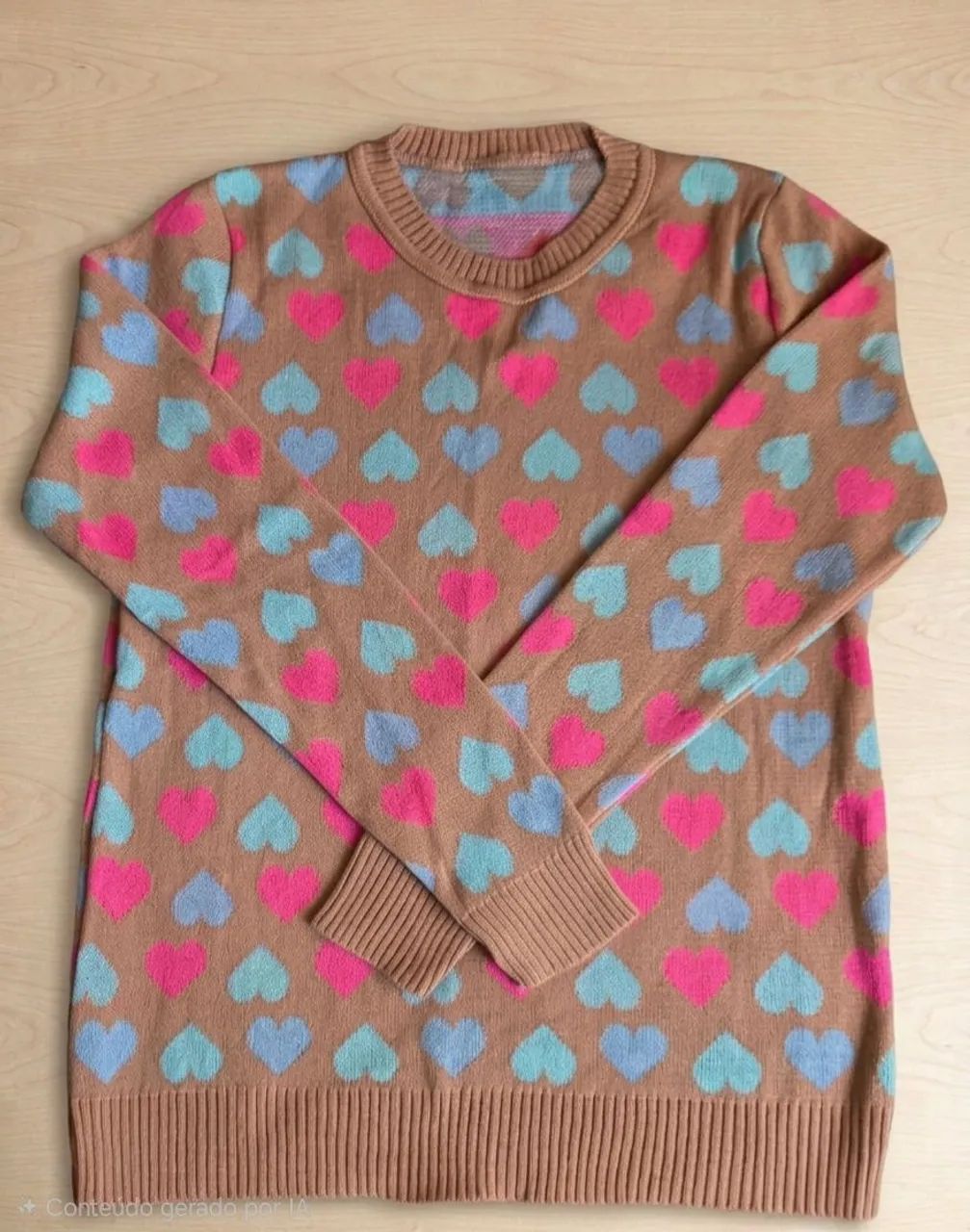 Sueter tricot corações tamanho único - Foto 5