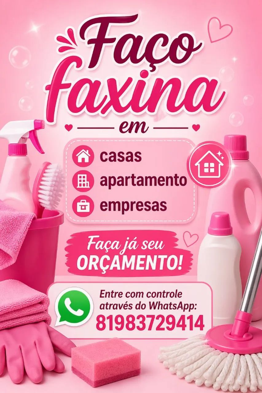 Faxina a partir de 100 reais 