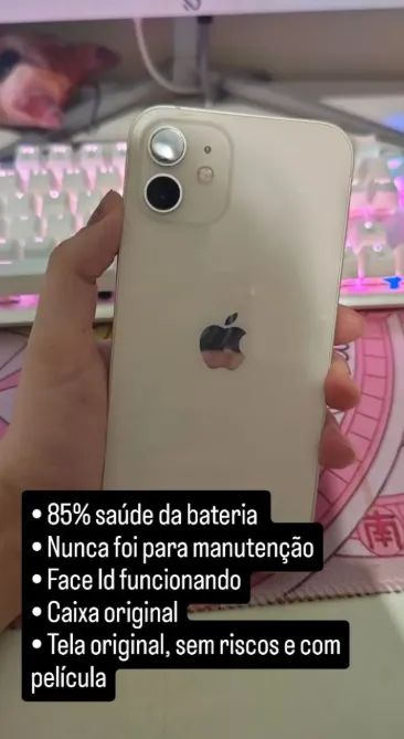 iPhone 12 128gb 85% saúde da bateria