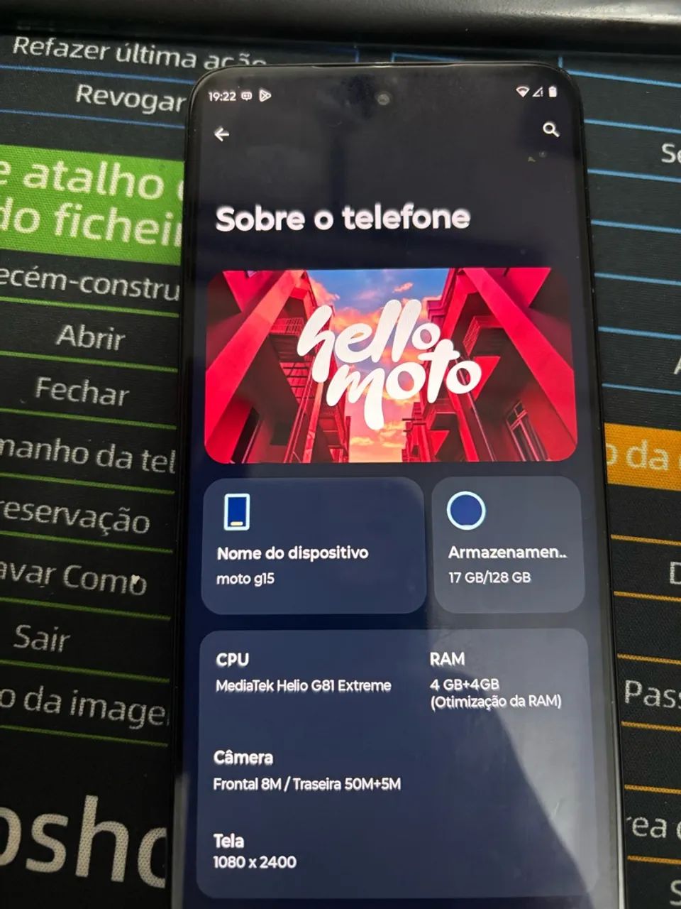 Motorola g15 em estado de novo