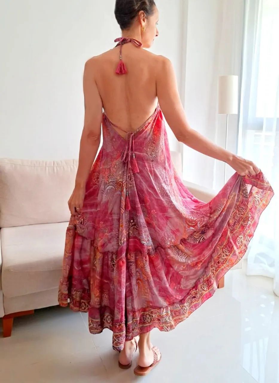 Vestido indiano rosa 