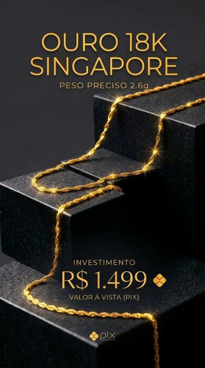 Corrente de ouro 18k 2.6 gramas