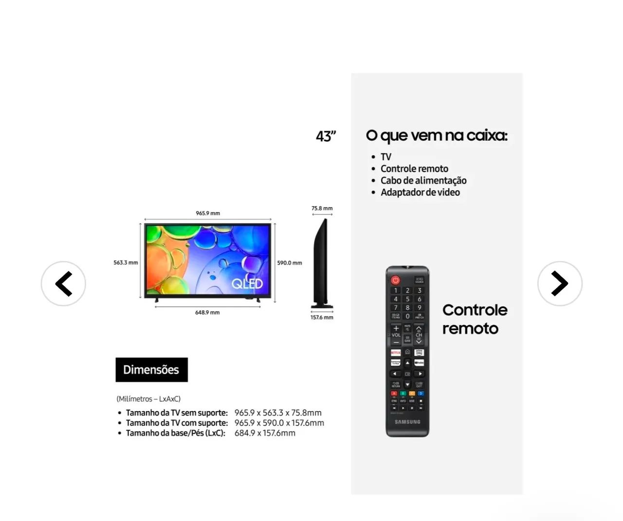 Tv samsung 43 polegadas Qled na caixa com nota fiscal! - Foto 4