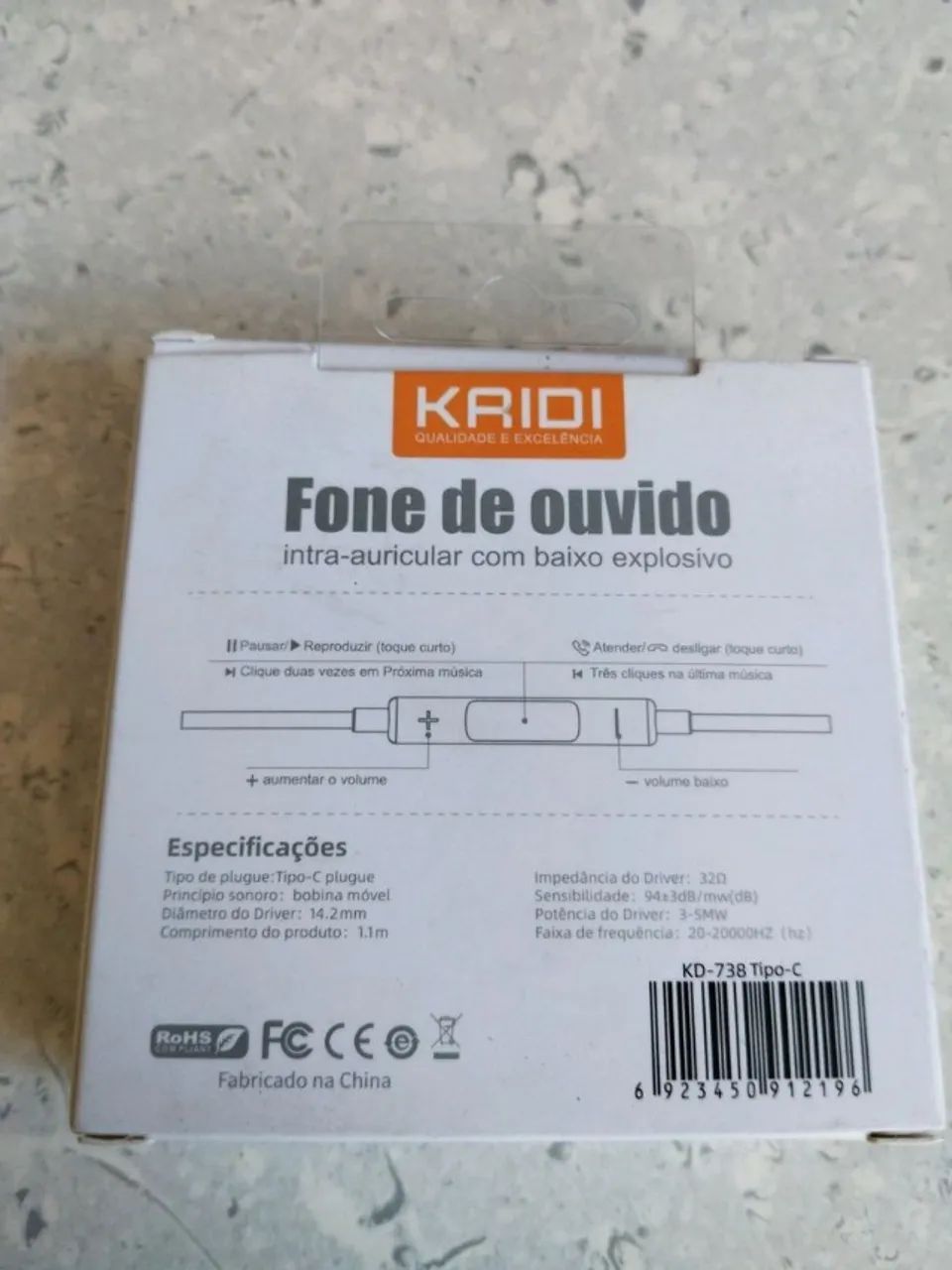 Fone de Ouvido krdi kd-738 tipo C - Foto 2