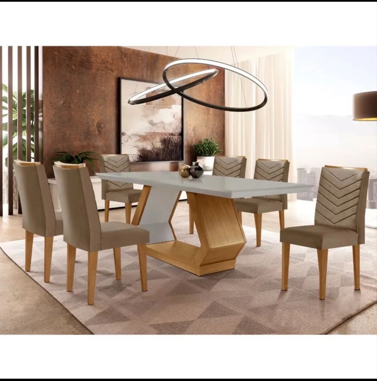 Mesa 6 lugares MDF modelo Alvorada  - Foto 3