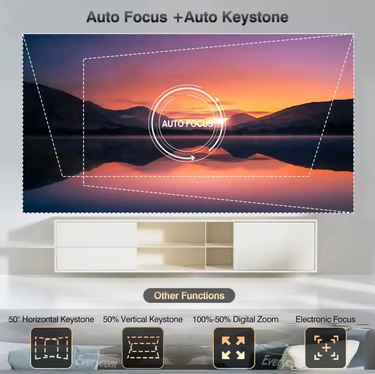 Projetor Everycom HQ10 - Full HD, Android, Wi-Fi - Foto 4