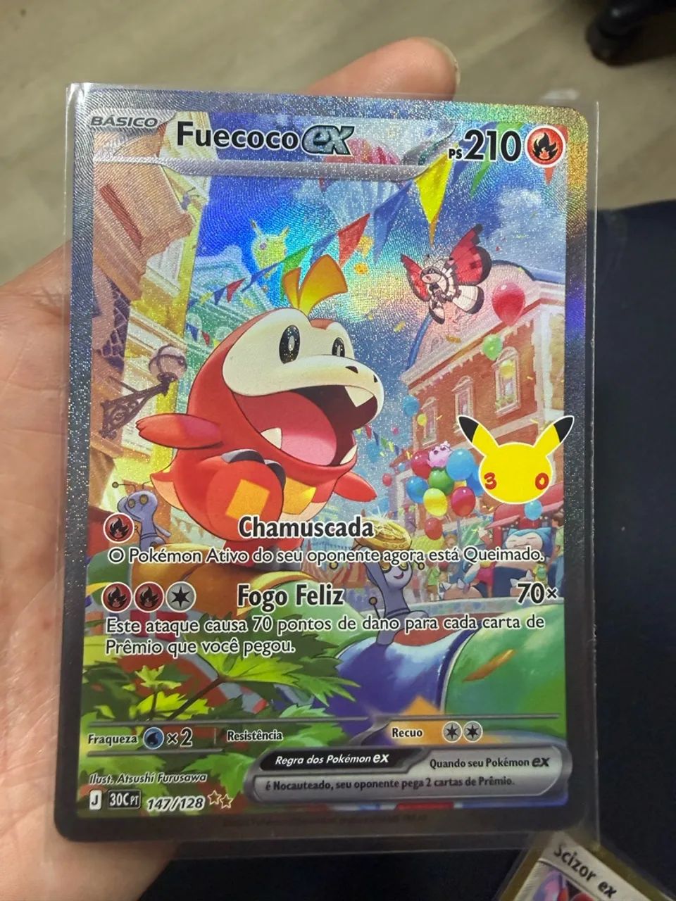 Fuecoco ex carta Pokémon 30 anos  - Foto 2