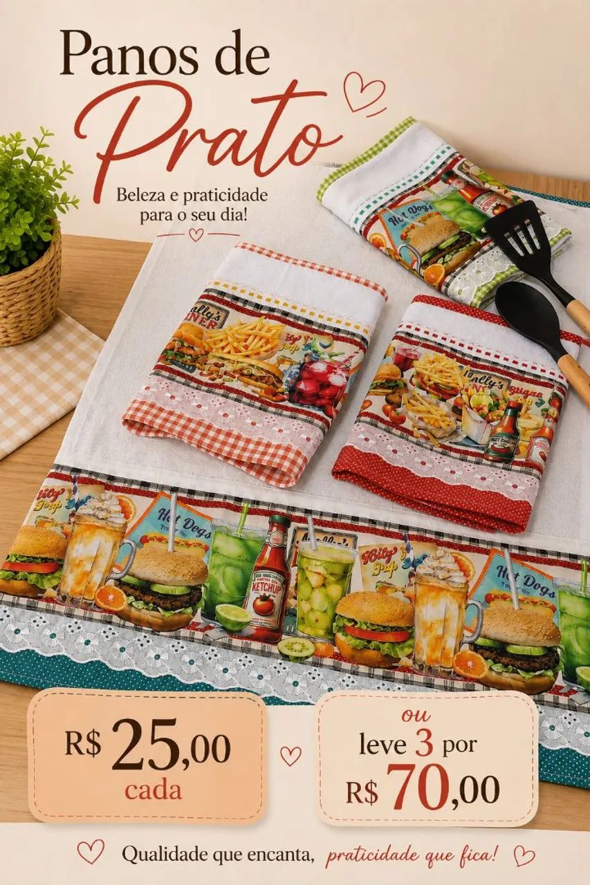Kit Panos de Prato e Cesto de Pães!!! - Foto 3