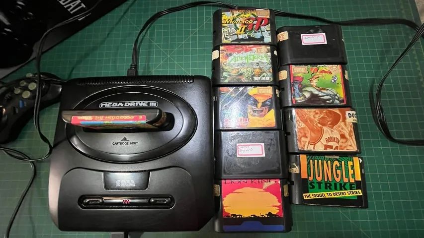 Videogame Mega Drive 3 Excelente Completo + Caixa c Berço +10 Cartuchos - Foto 3