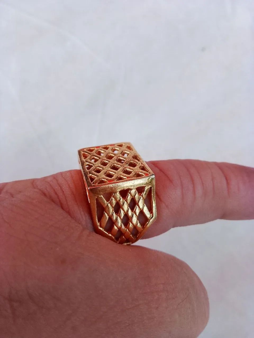 Anel dourado aro 19 semi jóia - Foto 2
