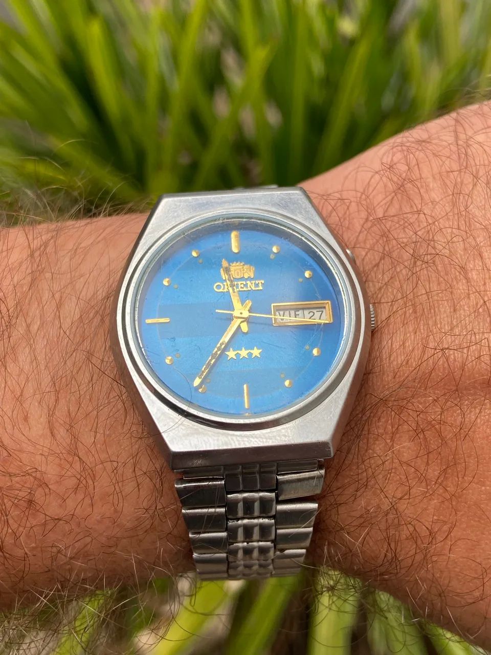 Relógio Vintage Orient 3 Estrelas Azul - Foto 2