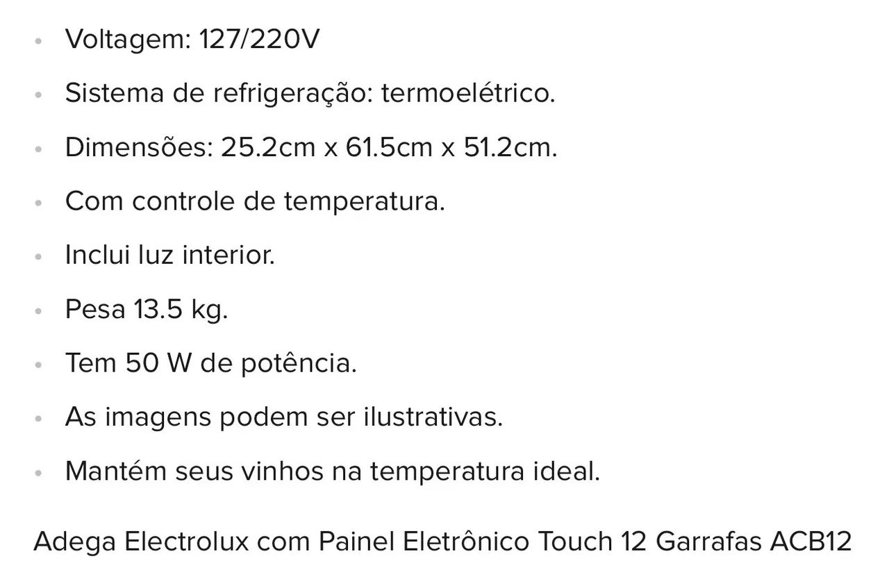 Adega Electrolux - 12 garrafas - Foto 5