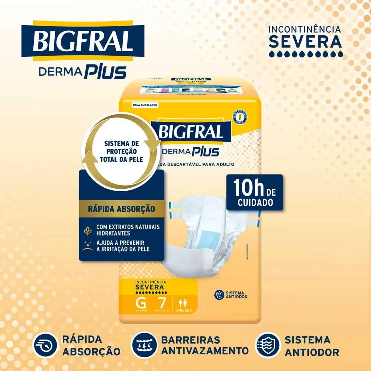 Fralda Geriátrica Bigfral Derma Plus G 