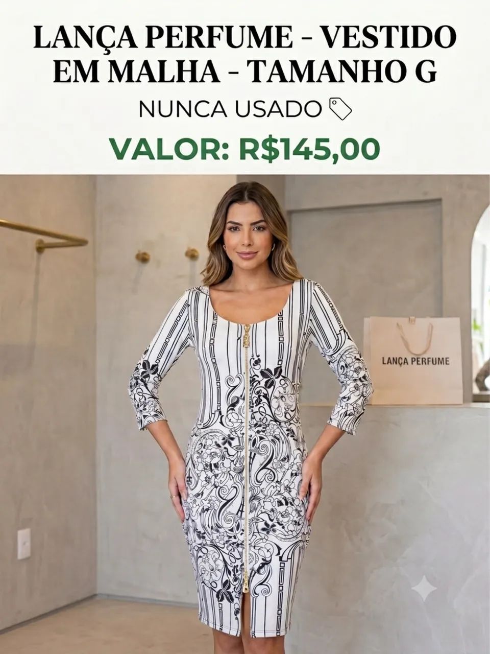 vestido lança perfume em malha g