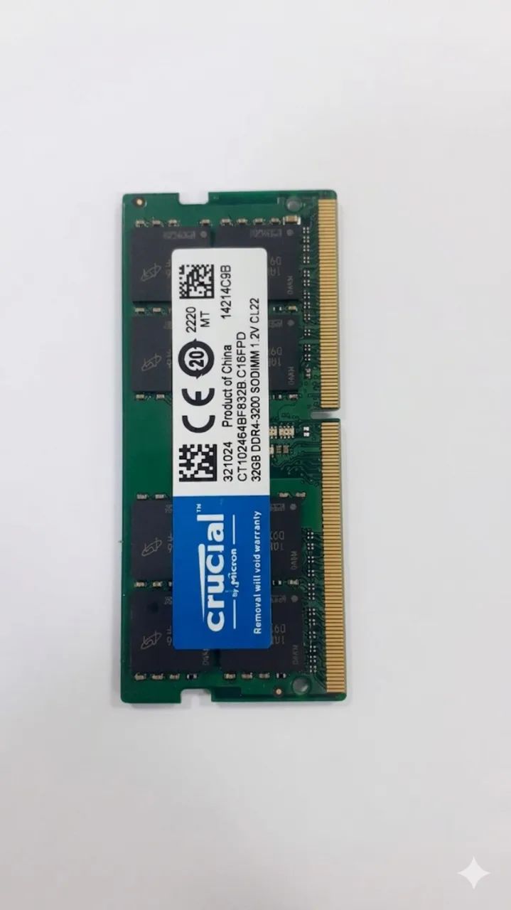 Memória de Notebook 32g ddr4 Crucial - Memória RAM - Vila São Luís