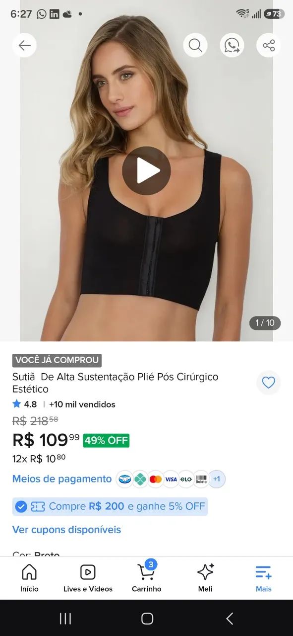 Sutiã pós operatório Plie - Foto 2