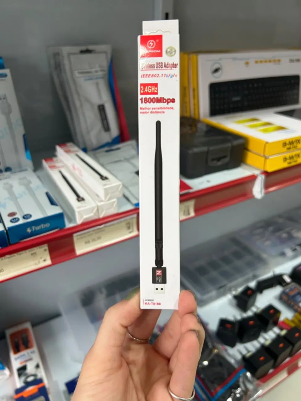 Adaptador Wireless Receptor USB WiFi com Antena