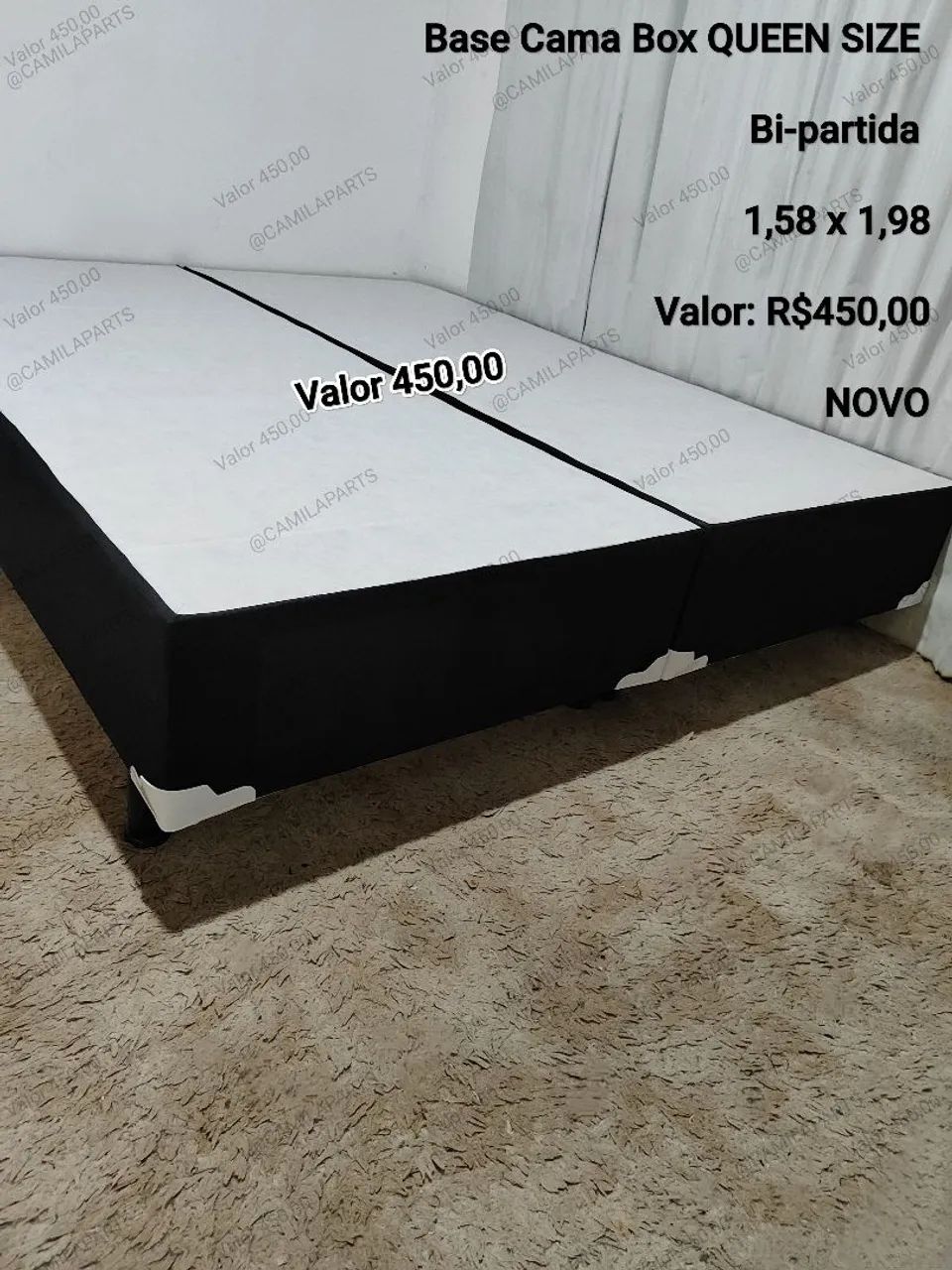 Base Cama Box QUEEN SIZE Bi-partida NOVO (ENTREGO) - Foto 3
