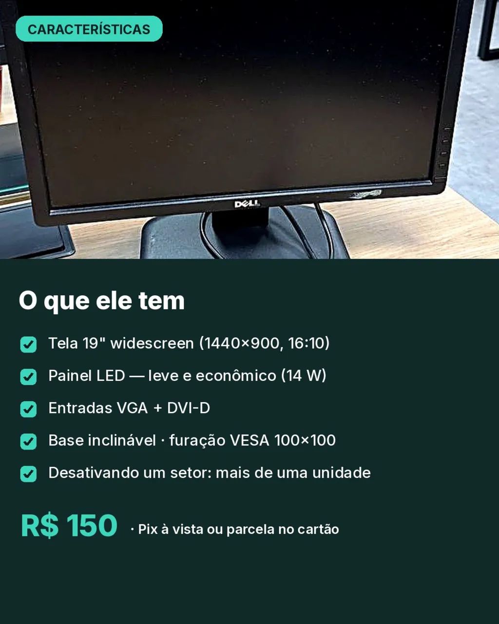 Monitor Dell 19? HD - Tenho vários  - Foto 2