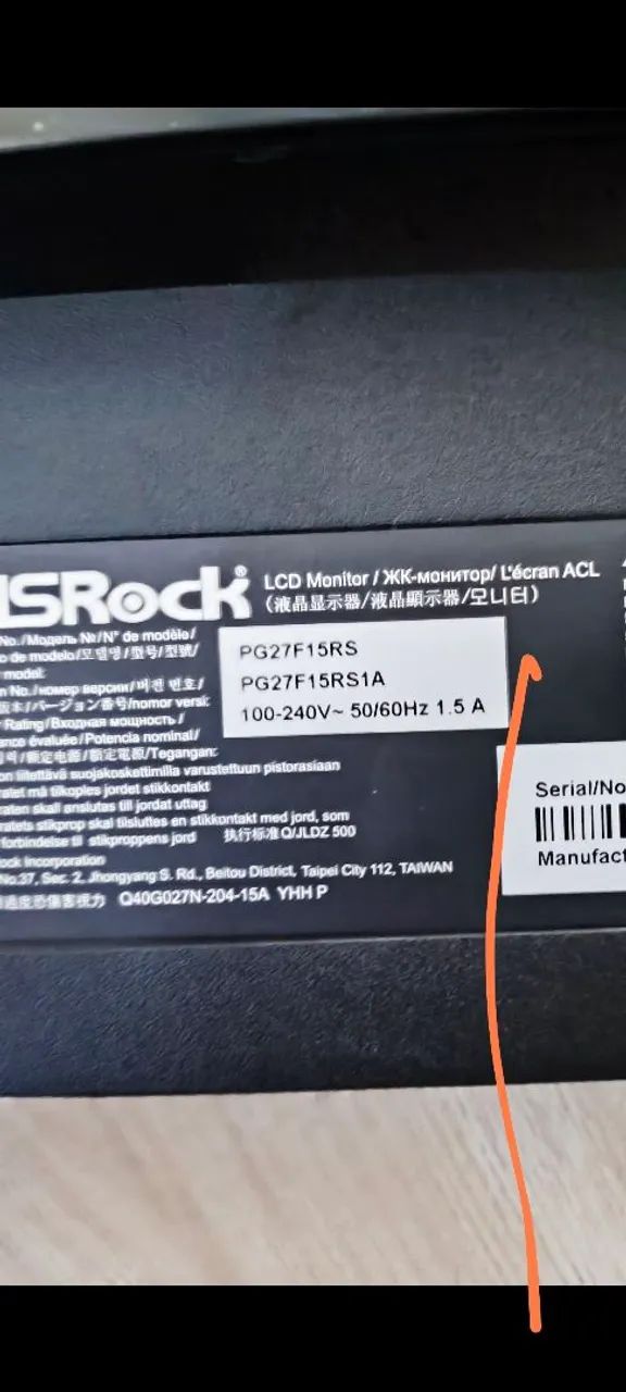 Carcaça Monitor Phantom AsRock 27