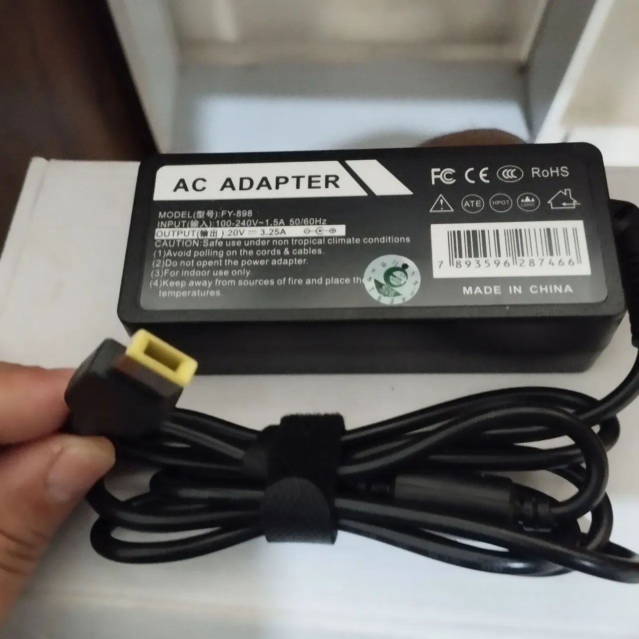 Fonte Lenovo 20v x 3.25A Plug Retangular - Foto 2