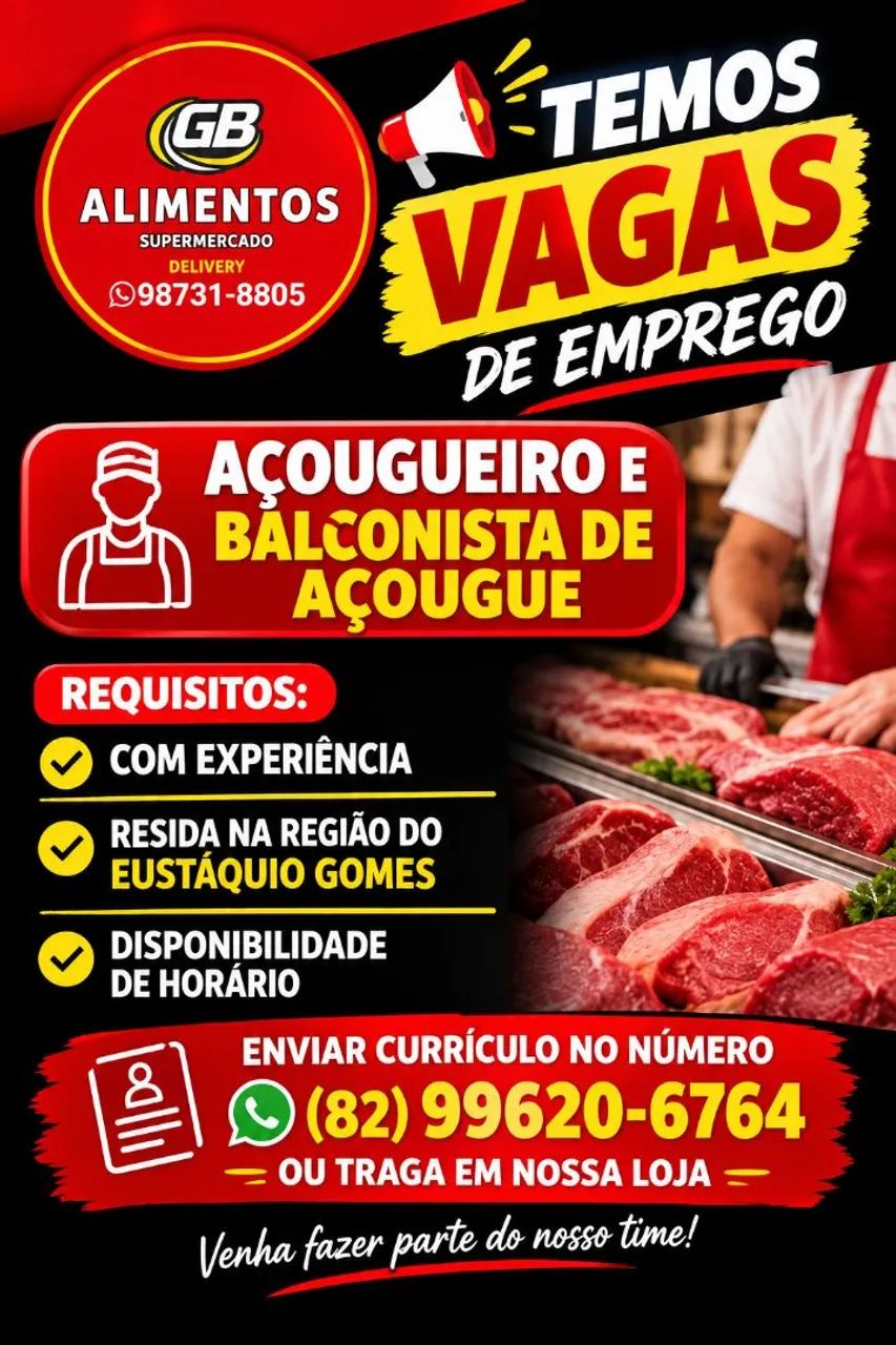 AÇOUGUEIRO E BALCONISTA 