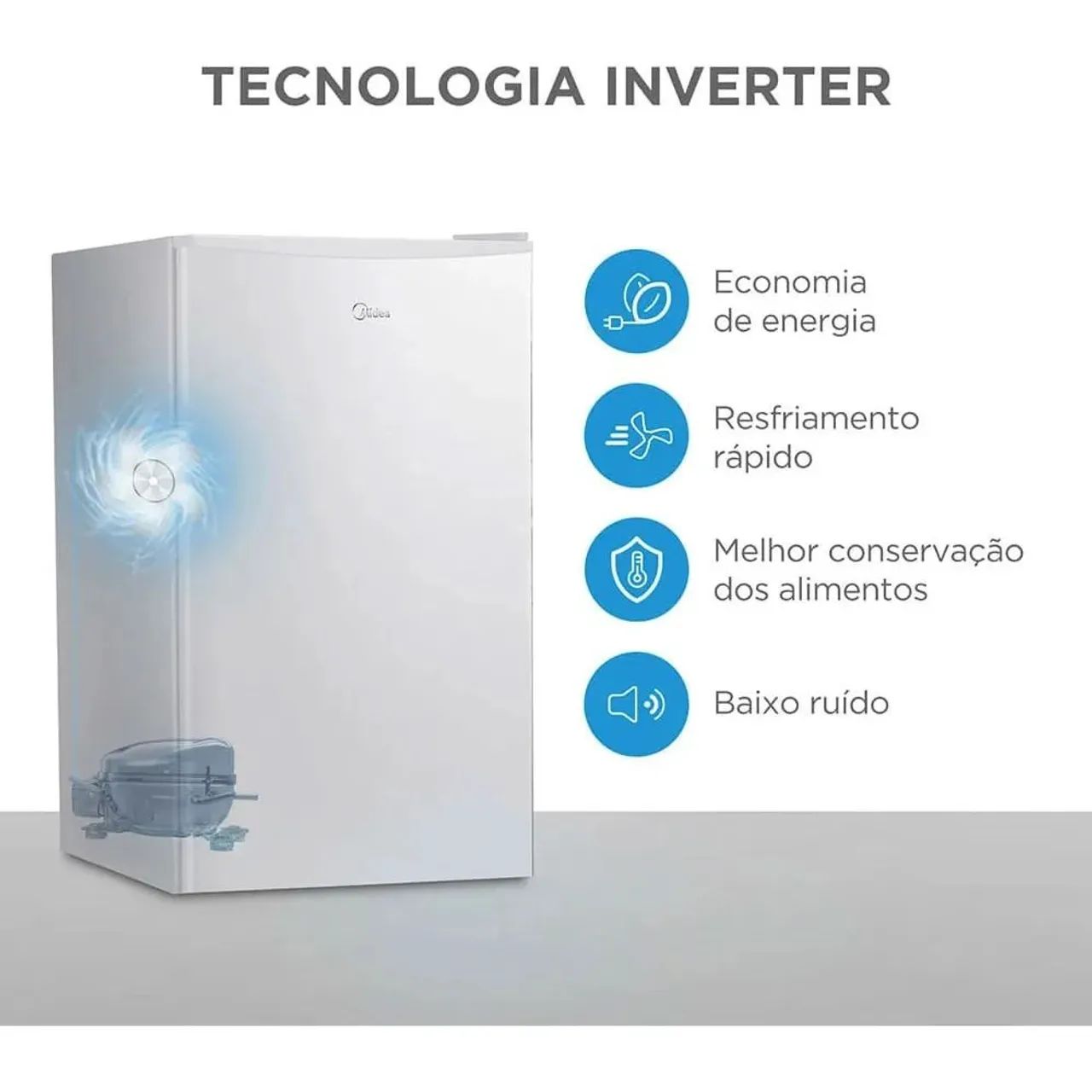 FRIGOBAR MIDEA BRANCO 93 LITROS - Foto 4