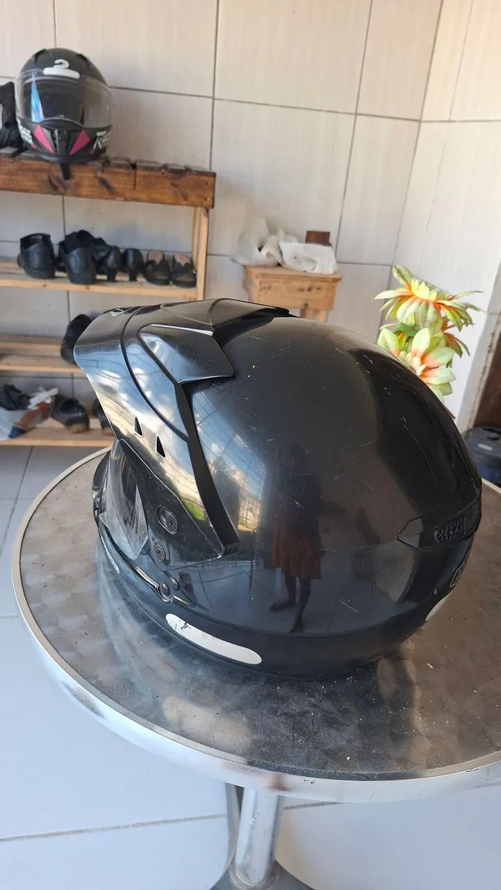 capacete EBF Motard Solid preto de motocross - PREÇO NEGOCIÁVEL - Foto 2