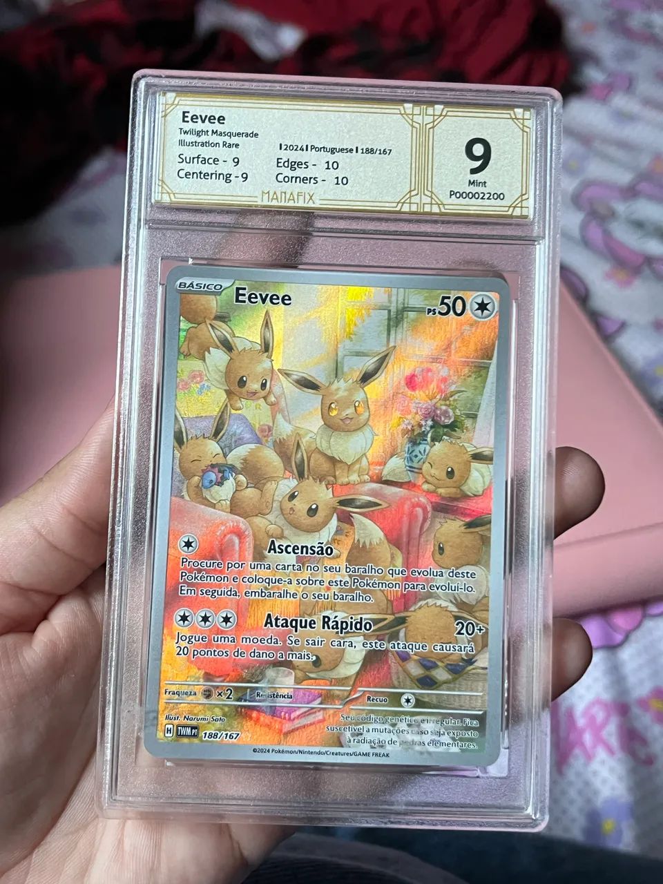 Carta Pokémon Eevee 160/187 Twilight Masquerade MANAFIX Nota 9 | Aceito Trocas - Foto 2