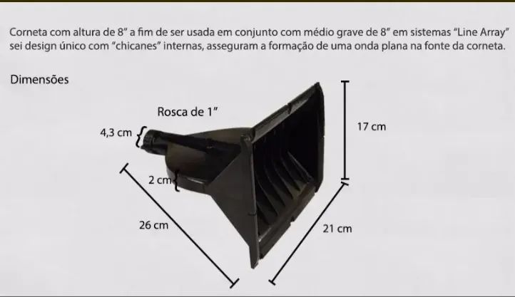 Guia de Ondas- Corneta Bomber Preta - 1" - Foto 5