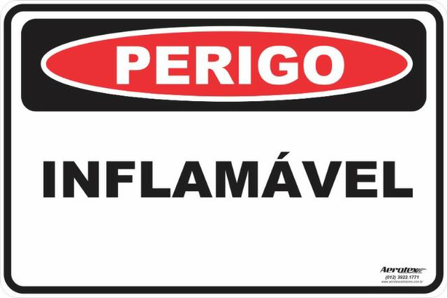 Placa De Sinalização Perigo Inflamável 50 X 30 Cm Novo Garantia - Foto 2