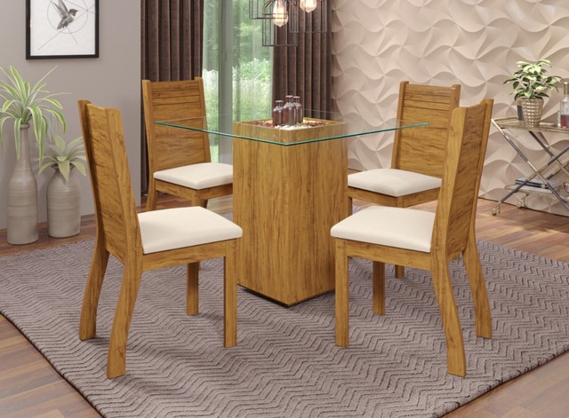  Mesa de Jantar 4 Lugares Jasmim - Entrega Rápida!!!Set818