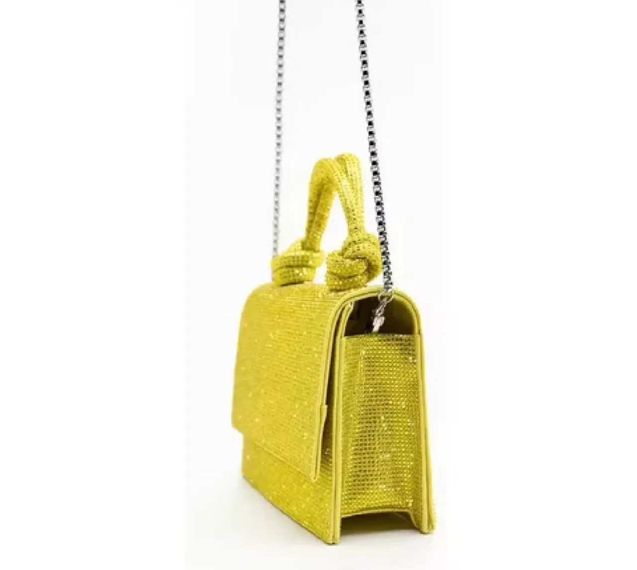 Bolsa de ombro em strass verde Zara - Foto 4
