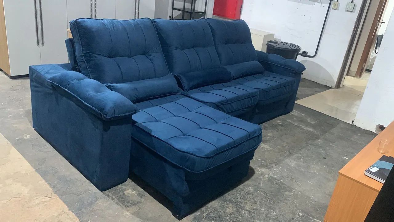 Sofá retratil reclinável NOVA COR  2,90METROS ( PROMOCAO ) - Foto 2